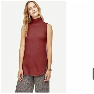 Ann Taylor mock neck sleeveless tunic XS